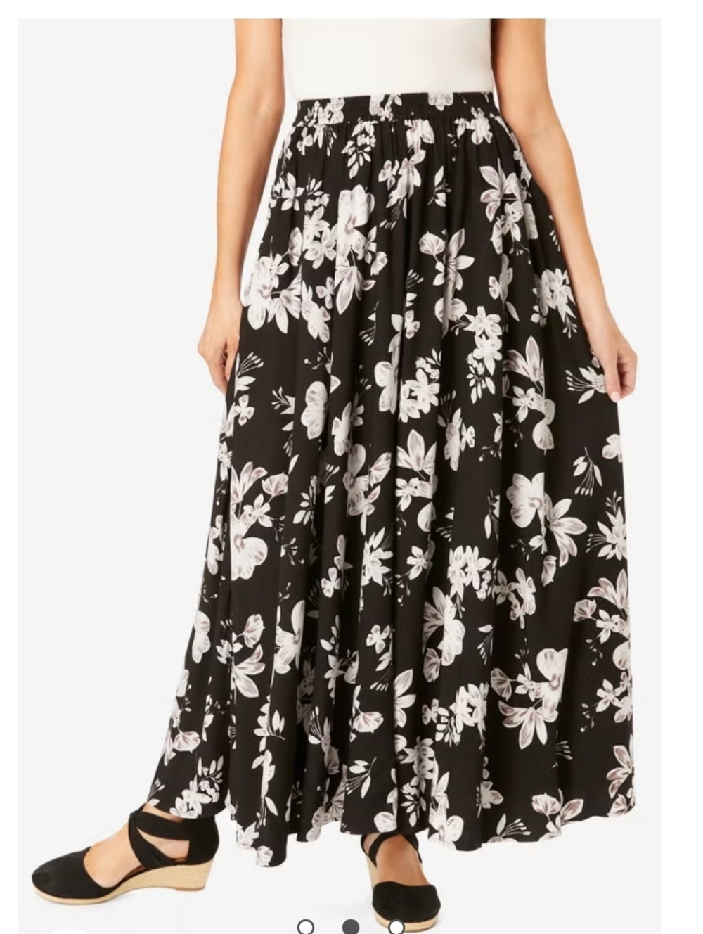 Woman Within Pull-on Elastic Waist Maxi Skirt